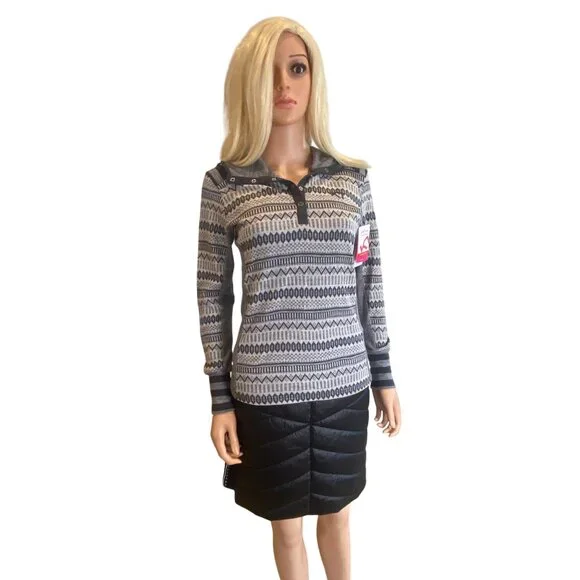 Kari Traa Merino Wool Half-Zip Nordic Base Layer Hoodie Top Medium Gray - Picture 3 of 11